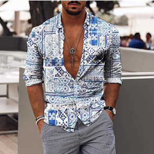 Retro Print Men's Shirt